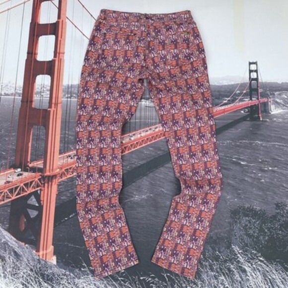 Roots Pants - Roots Canada Womens Pants 27 Geometric Aztec Pattern Skinny Jeans 27x30 Slim Leg